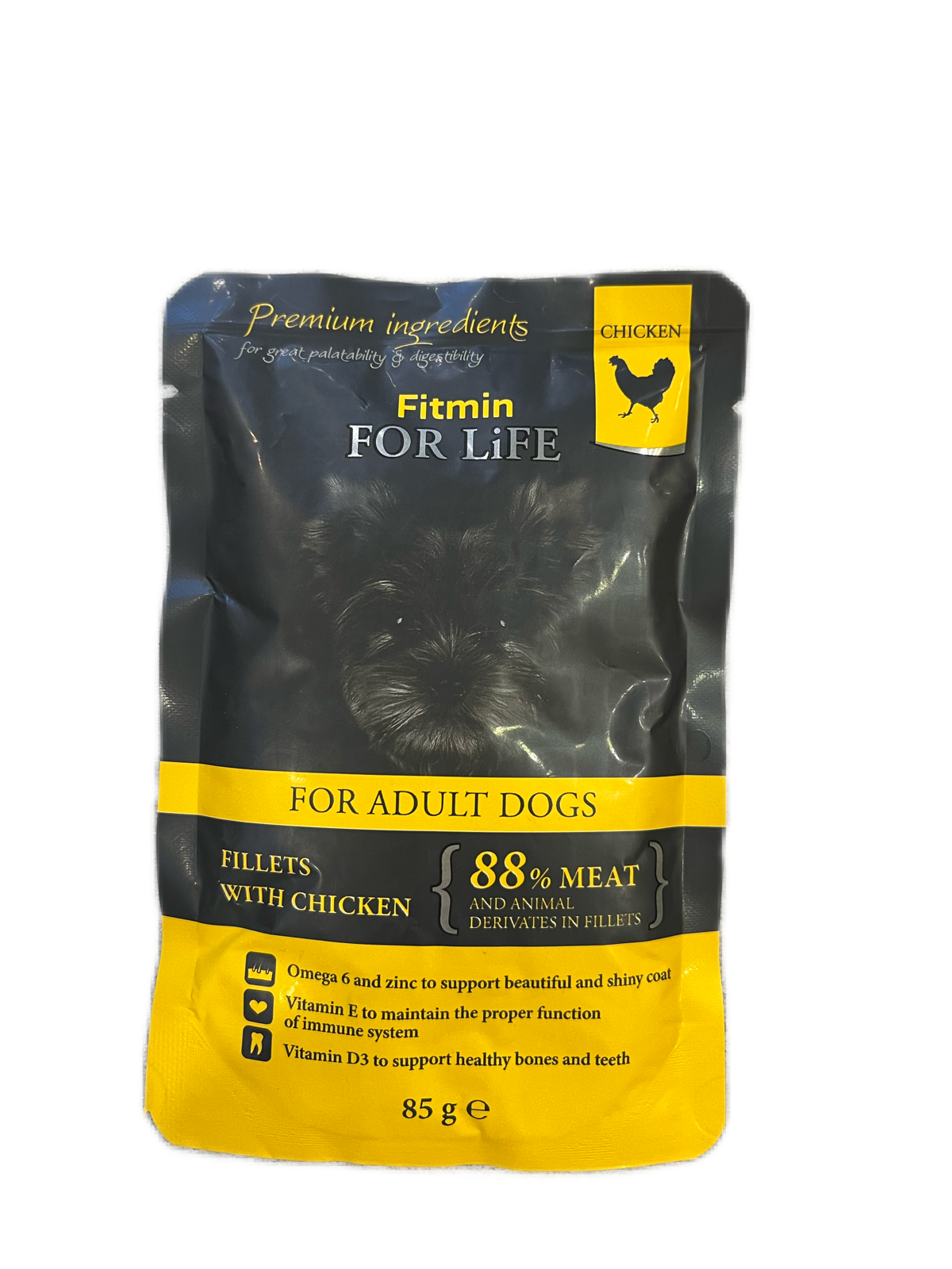 Fitmin For Life для взрослых собак кусочки курицы в соусе 85 г