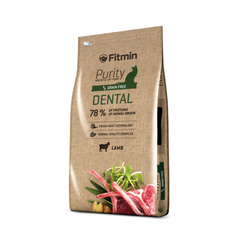 Fitmin Purity Dental для поддержания здоровья полости рта у кошек с ягненком 1.5 кг