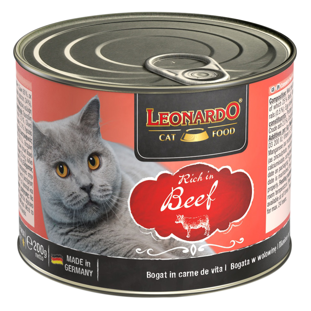 Leonardo для взрослых кошек говядина в паштете 200 г