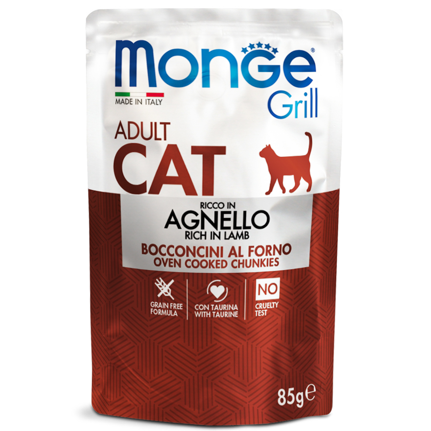 Monge Grill для взрослых кошек с кусочками ягнёнка 85 г