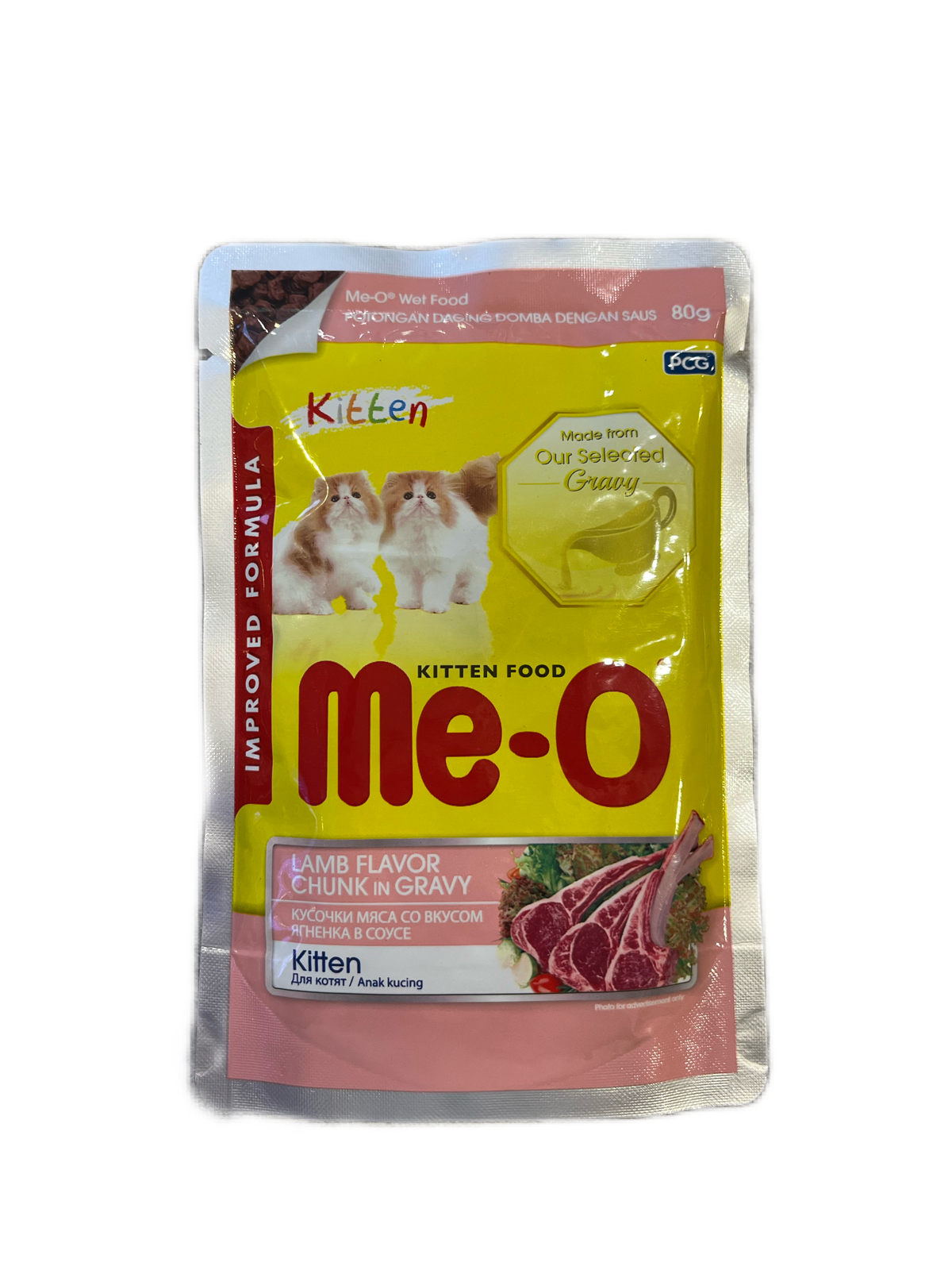 Me-O для котят кусочки ягненка в соусе 80 г